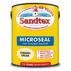 Sandtex® Textured Masonry Paint Cornish Cream - 5L -Home Improvement Shop 12809504 1494871503746435
