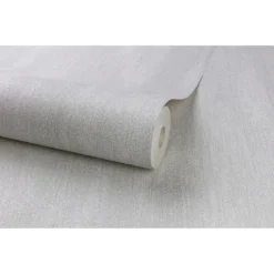 Grandeco Royal House Fabric Plain Grey Wallpaper -Home Improvement Shop 12830403 1234875702140025
