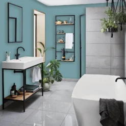 Homebase Bathroom Mid Sheen Paint - Peacock Blue 2.5L -Home Improvement Shop 12832698 1364832985947967