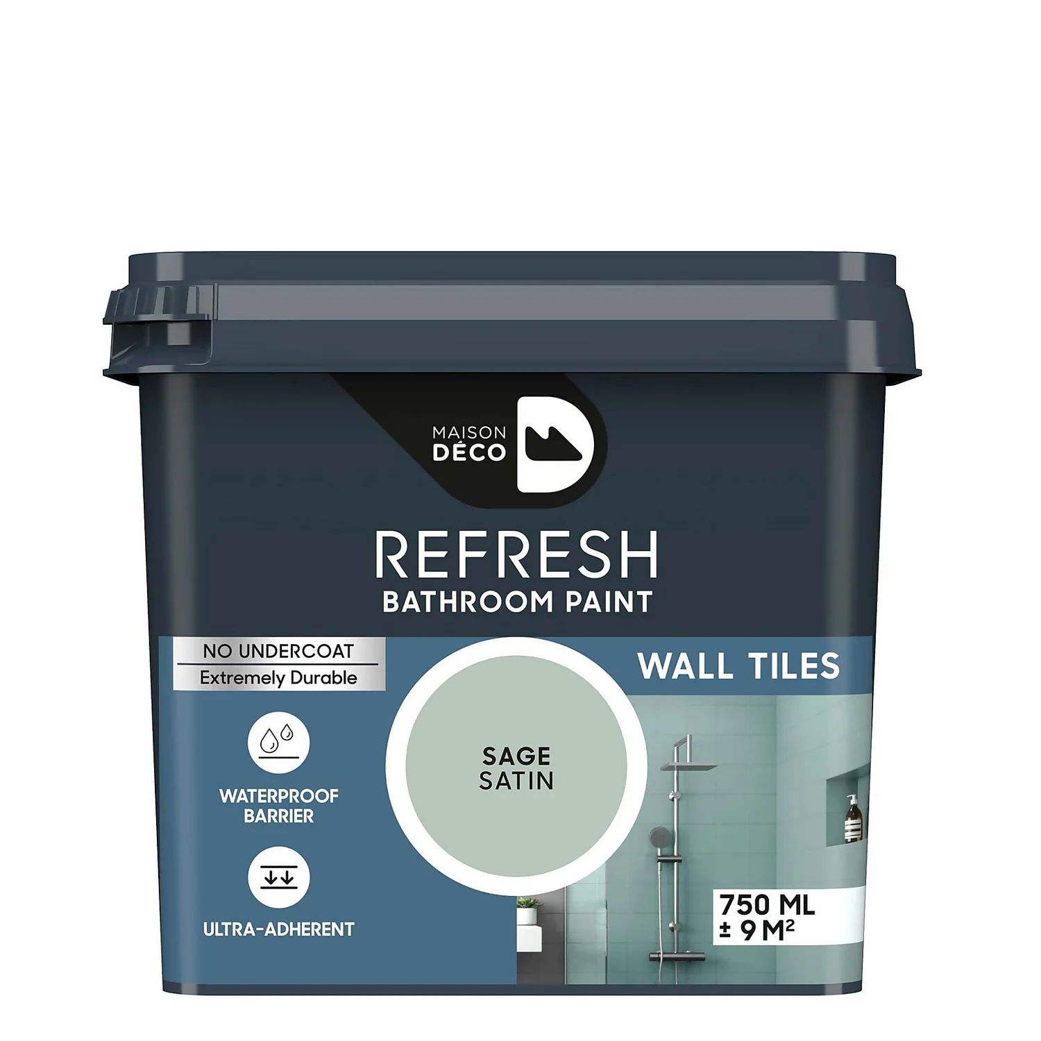 Maison Deco Refresh Bathroom Wall Tile Paint Sage - 750ml 3 Maison Deco Refresh Bathroom Wall Tile Paint Sage - 750ml