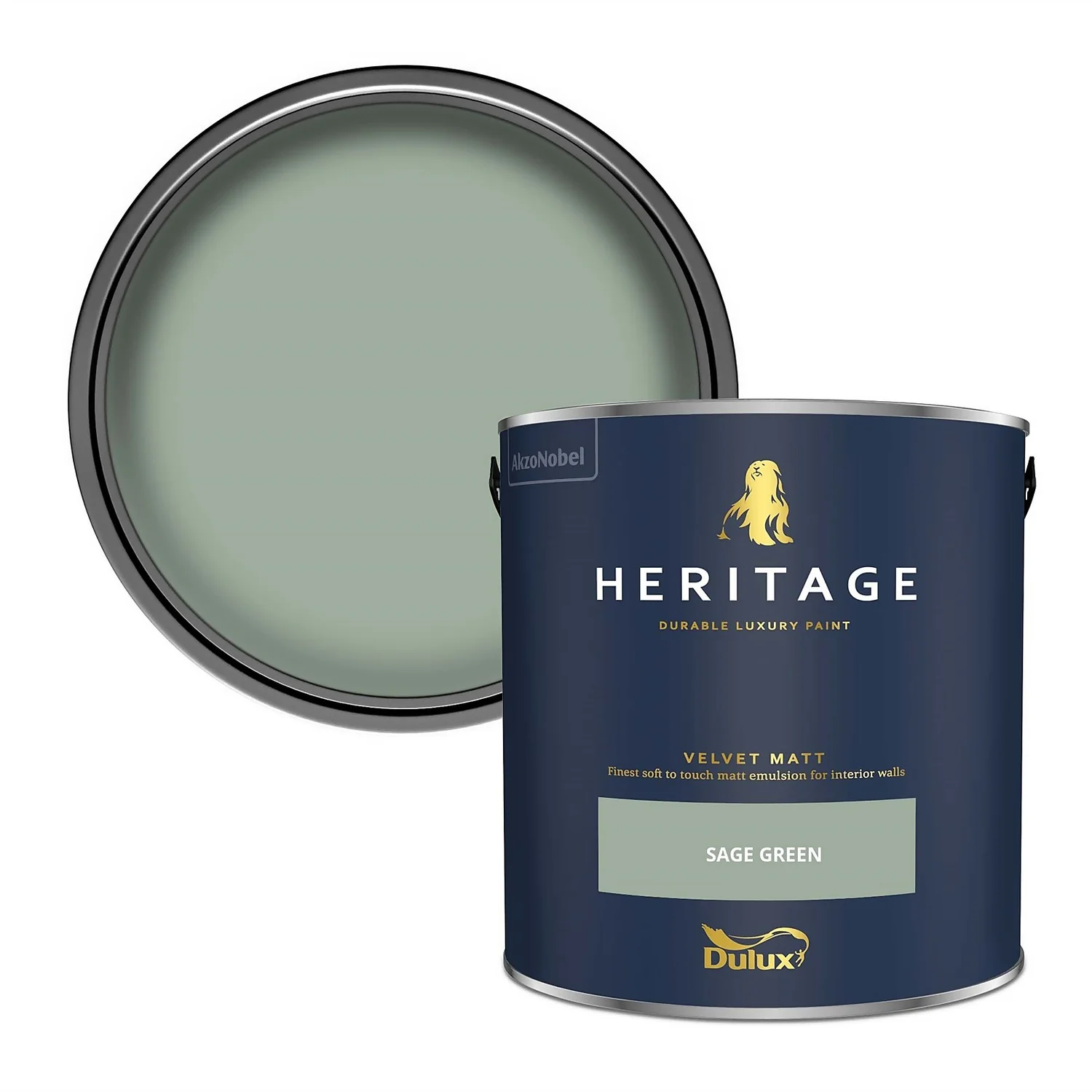 Dulux Heritage Matt Emulsion Paint Sage Green - 2.5L 3 Dulux Heritage Matt Emulsion Paint Sage Green - 2.5L