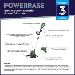 Powerbase 550W Electric Grass Trimmer - 30cm 11 Powerbase 550W Electric Grass Trimmer - 30cm -Home Improvement Shop 12885507 1845058716688333