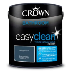 Crown Easyclean® Mouldguard+ Bathroom Mid Sheen Washable Multi Surface Paint Midnight Navy® - 2.5L 15 Crown Easyclean® Mouldguard+ Bathroom Mid Sheen Washable Multi Surface Paint Midnight Navy® - 2.5L -Home Improvement Shop 12886764 2094853415810933