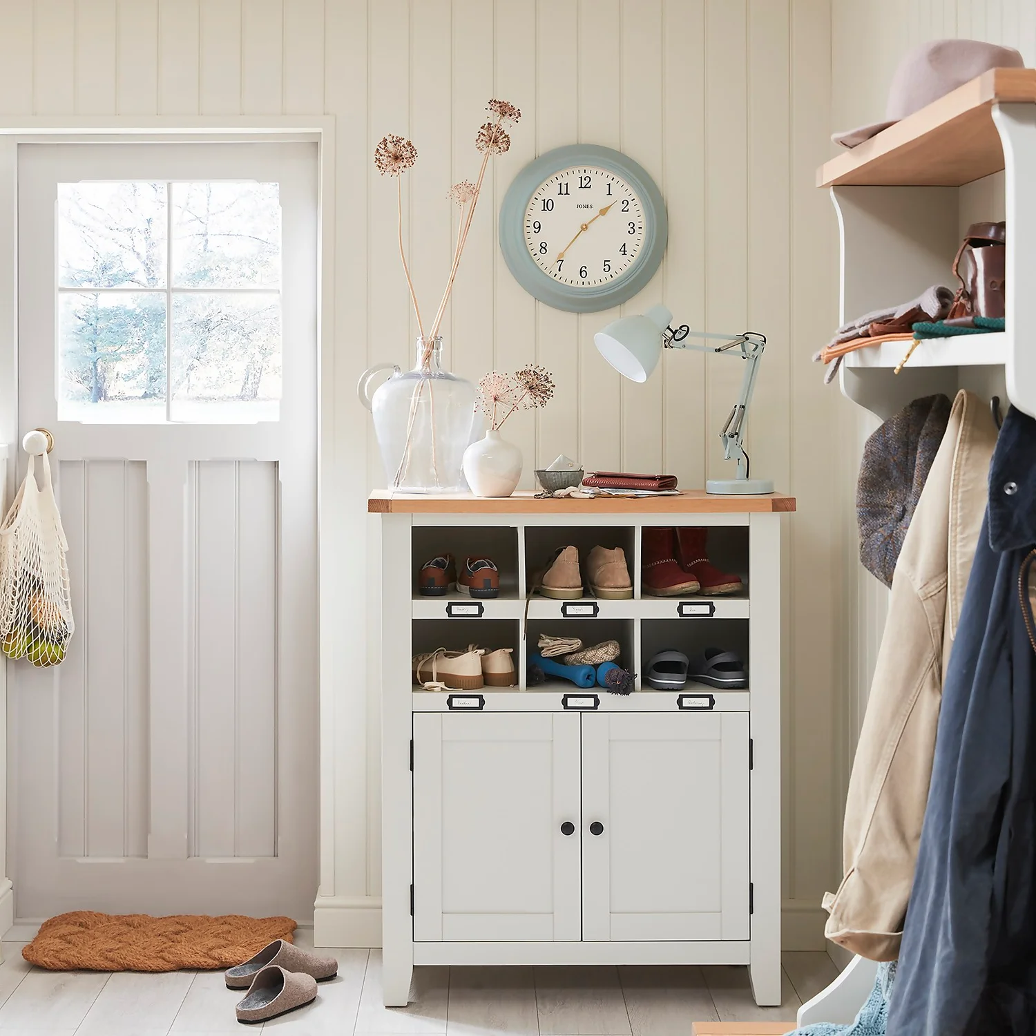 Ashstead Shoe Cupboard - Oak & Ivory 4 Ashstead Shoe Cupboard - Oak & Ivory - Image 2