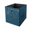 Clever Cube Velvet Geometric Insert - Smokey Blue & Gold 1 Clever Cube Velvet Geometric Insert - Smokey Blue & Gold -Home Improvement Shop 12932951 1424887876770175