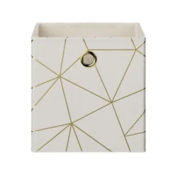 Clever Cube Velvet Geometric Insert - Cream & Gold -Home Improvement Shop 12932955 1184887877001679