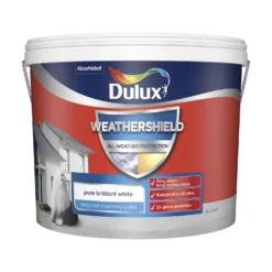 Dulux Weathershield Textured Masonry Paint - Pure Brilliant White - 10L