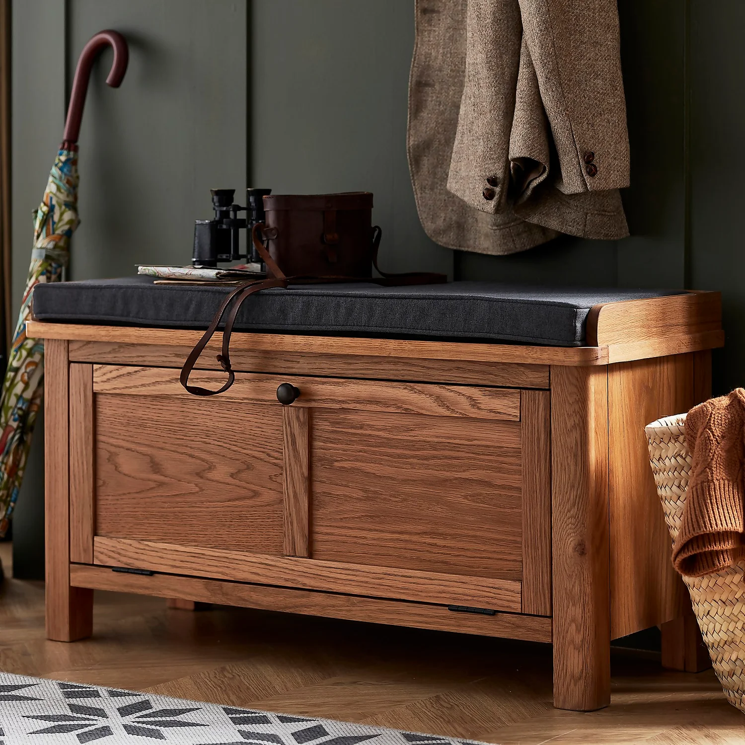 Norbury Hallway Bench - Oak 4 Norbury Hallway Bench - Oak - Image 2