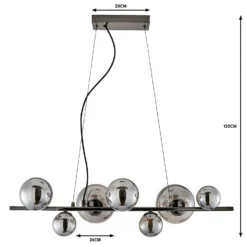 Orb II 7 Light Diner Pendant - Black Chrome Smoke -Home Improvement Shop 13208306 1534909895072433