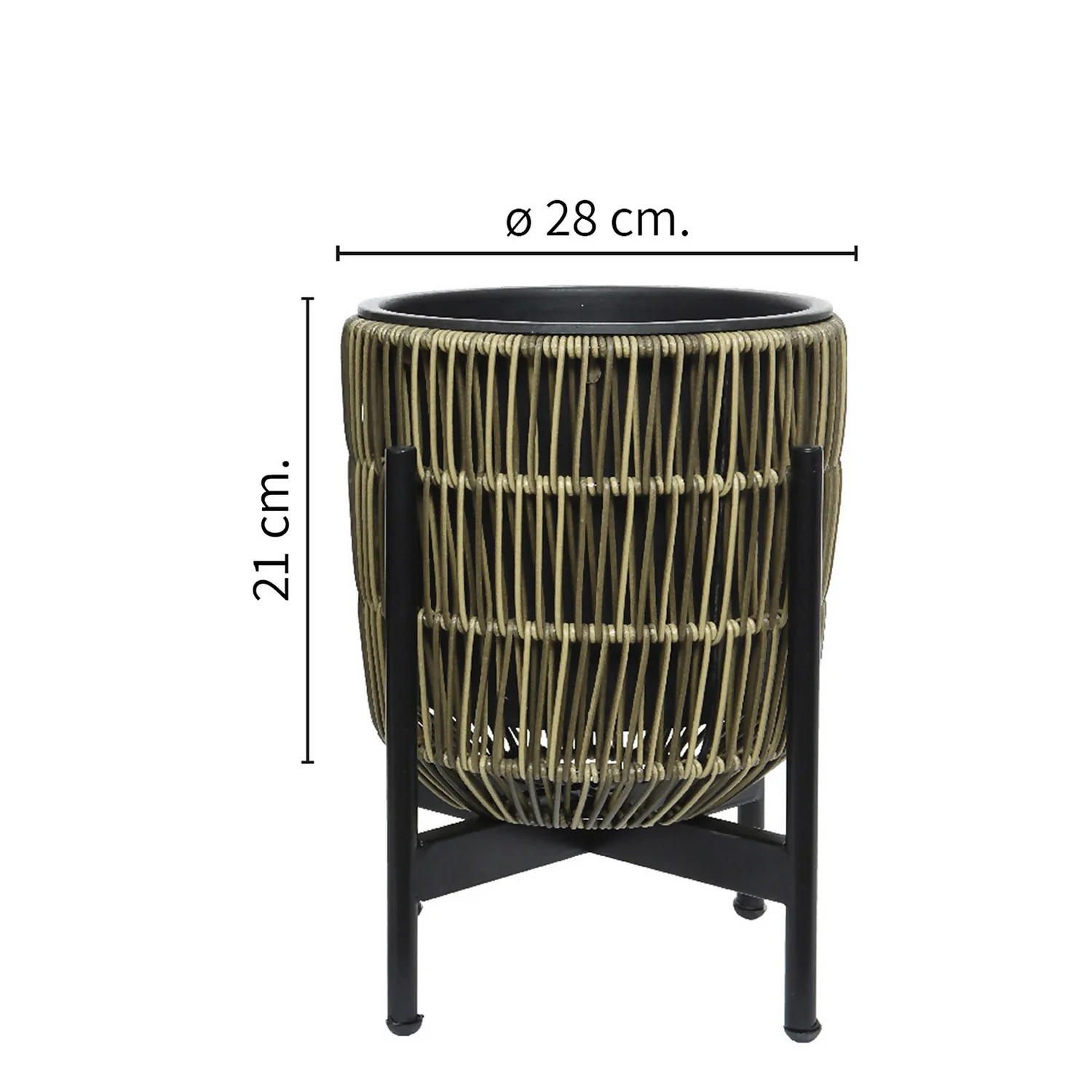 Kate Round Rattan Planter With Legs - Medium 6 Kate Round Rattan Planter With Legs - Medium - Image 4