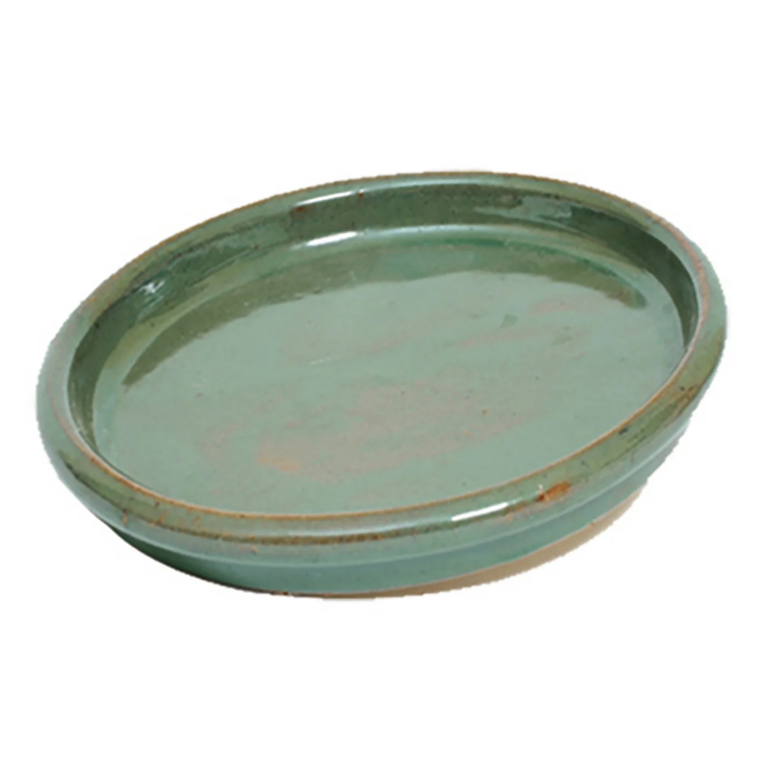Glazed Chiswick Green Pot Saucer - 36cm 3 Glazed Chiswick Green Pot Saucer - 36cm