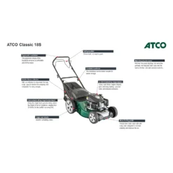 Atco 139cc Classic 18S Petrol Lawn Mower - 46cm 14 Atco 139cc Classic 18S Petrol Lawn Mower - 46cm -Home Improvement Shop 13483565 1664929335782785