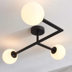 Hawkhill Bathroom Semi Flush Light - 3lt Black 15 Hawkhill Bathroom Semi Flush Light - 3lt Black -Home Improvement Shop 13794230 1814957104759594