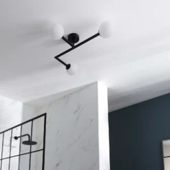 Hawkhill Bathroom Semi Flush Light - 3lt Black 13 Hawkhill Bathroom Semi Flush Light - 3lt Black -Home Improvement Shop 13794230 5924957104688203