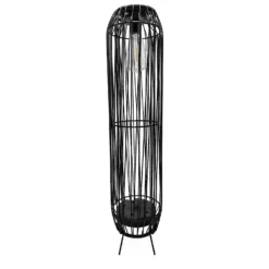 Homebase Edit Tall Black Rattan Solar Lantern -Home Improvement Shop 13965918 1965002424238198