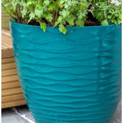 Wave Pot Teal - 33cm -Home Improvement Shop 13973618 1505011239754191