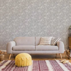 Fresco Artisan Leaf Grey Wallpaper -Home Improvement Shop 13991879 5245003723099943