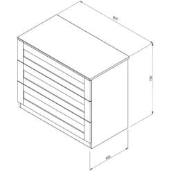House Beautiful Realm Wide Chest Of Drawers - White Shaker (W) 900mm X (H) 756mm -Home Improvement Shop 13999806 1485005576232628