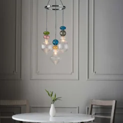 Elgin Cluster Pendant Ceiling Light - Multicoloured & Chrome 12 Elgin Cluster Pendant Ceiling Light - Multicoloured & Chrome -Home Improvement Shop 14301808 1895038439554155