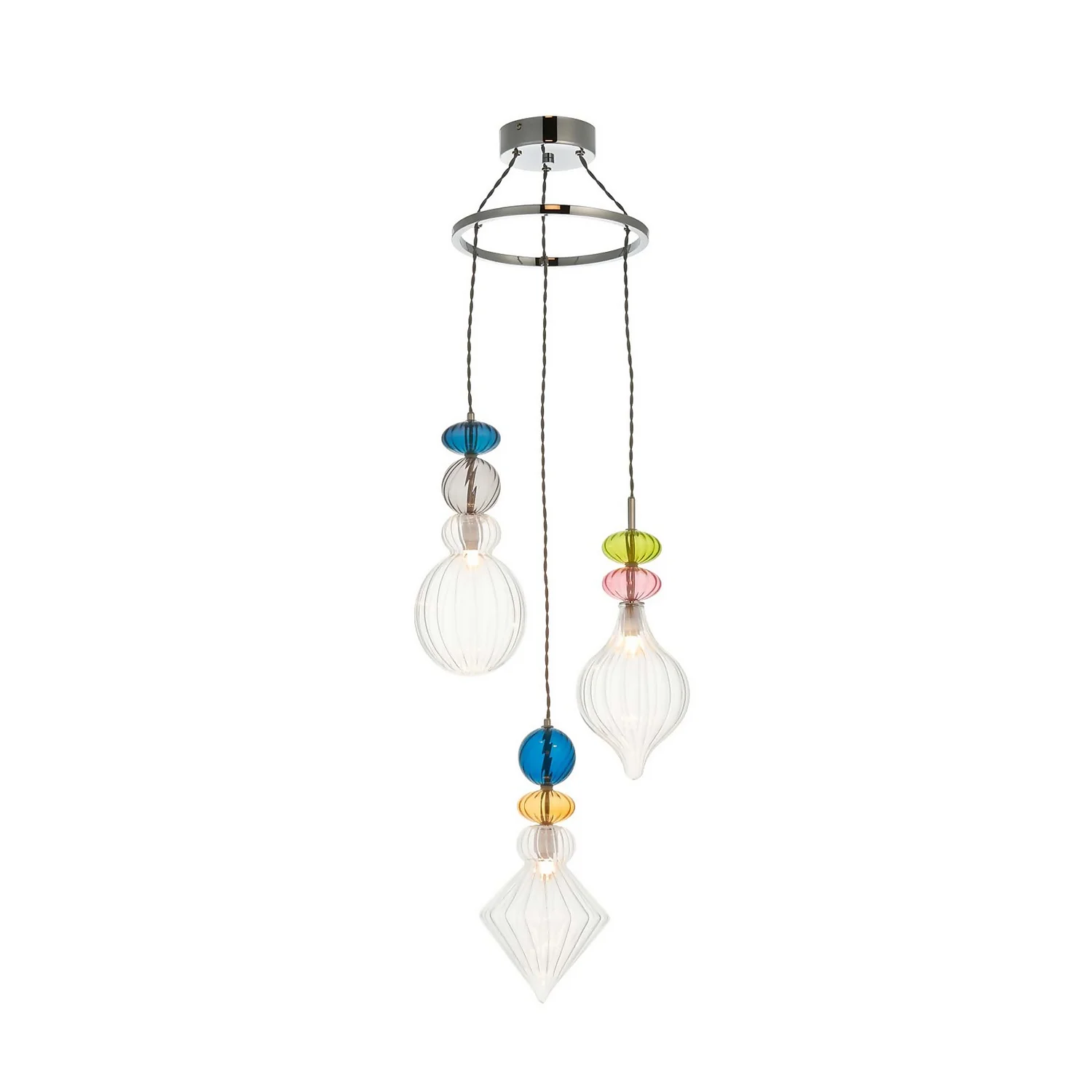 Elgin Cluster Pendant Ceiling Light - Multicoloured & Chrome 4 Elgin Cluster Pendant Ceiling Light - Multicoloured & Chrome - Image 2