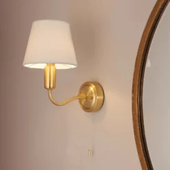 Naim Bathroom Wall Light - Brass Effect -Home Improvement Shop 14301821 2755038439435883