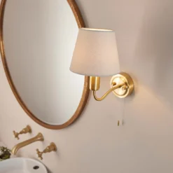 Naim Bathroom Wall Light - Brass Effect -Home Improvement Shop 14301821 3235038439388969