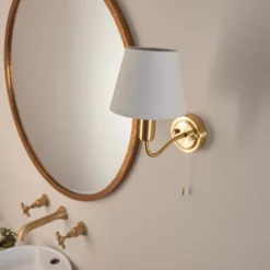 Naim Bathroom Wall Light - Brass Effect -Home Improvement Shop 14301821 6125038439634714
