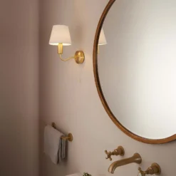 Naim Bathroom Wall Light - Brass Effect -Home Improvement Shop 14301821 6405038439584884