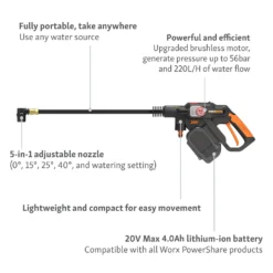 Worx Nitro Brushless Hydroshot Cordless Pressure Washer 12 Worx Nitro Brushless Hydroshot Cordless Pressure Washer -Home Improvement Shop 14537894 6565044395731637